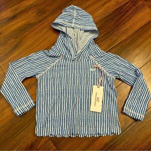 Vineyard Vines blue/white stripe hooded rashguard NWT